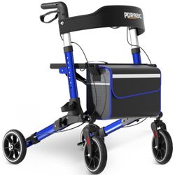 Foldable Aluminum Rollator Walkers with Cushion Seat for Senior