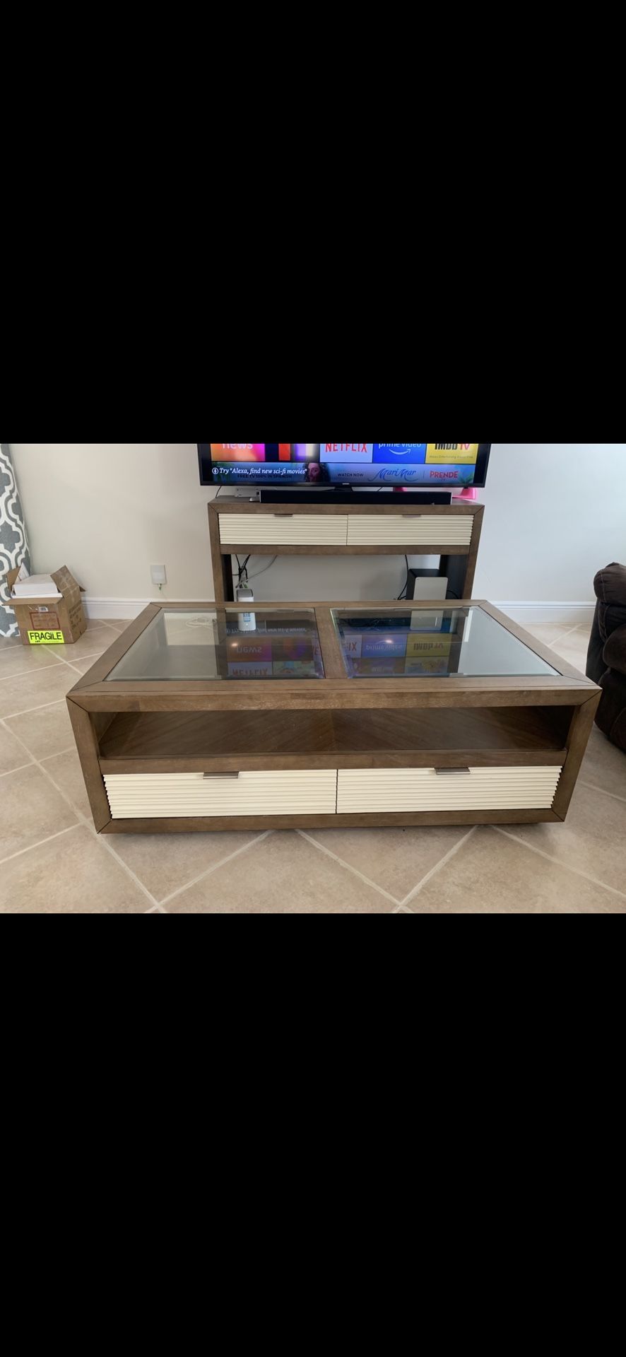Cindy Crawford Home Coffee Table & Console Table Set – $450