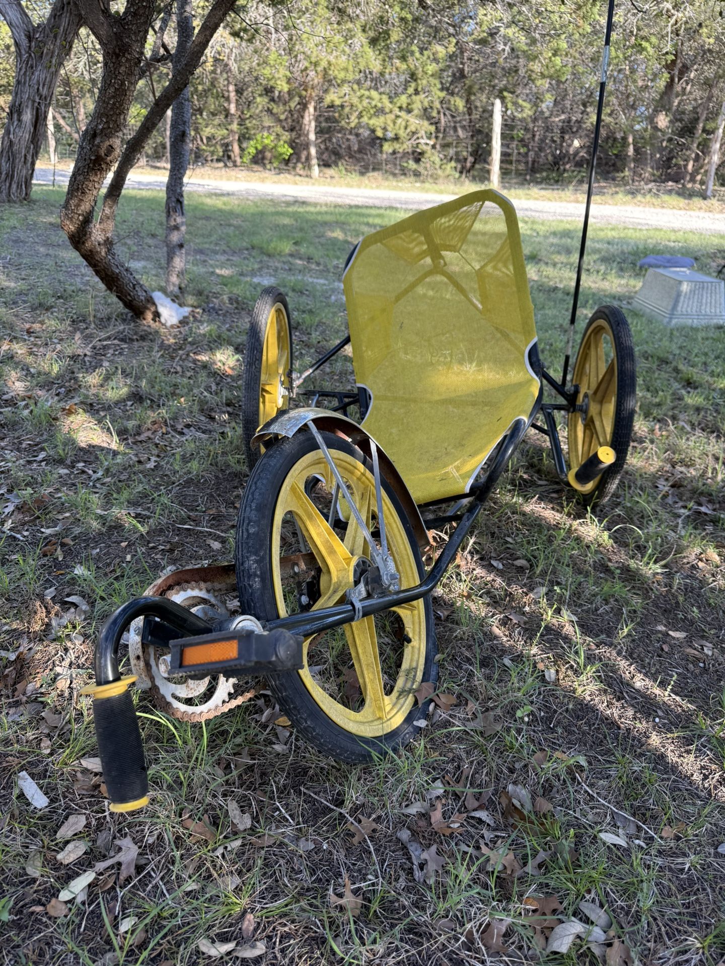 Yellow Fun Cycle Recumbent Bike