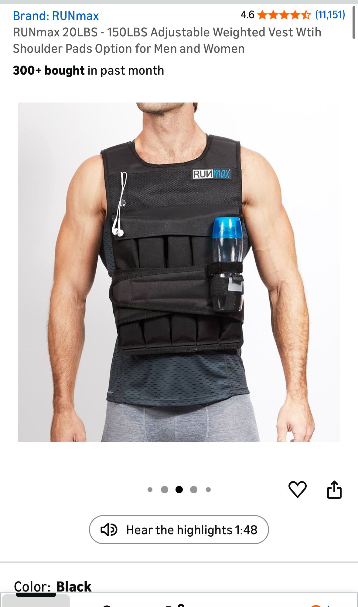 Running Vest With Weights And Shoulder Pad