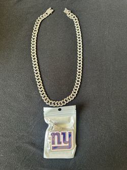 NY Giants 24 inch Cuban Link Chain Necklace