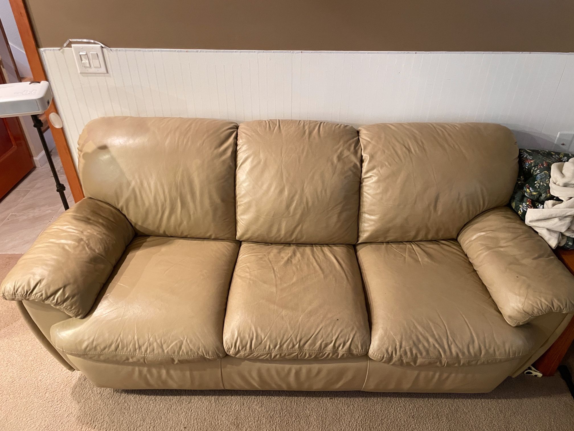 Gold Leather Hideaway Bed Sofa