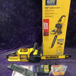 🧰🛠DEWALT FLEXVOLT 60V MAX 16” Brushless Chainsaw Kit w/(1) FLEXVOLT 2Ah Batt&Charger-NEW!-$290!🧰🛠
