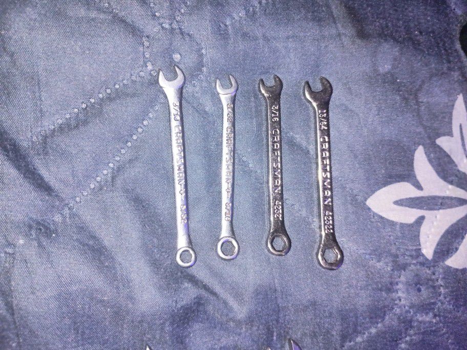 Craftsman Mini Wrenches - Lot Of 4 - SAE Open End / 6 Point Wrenches 
