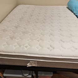 Queen Bed Mattress + Bed Frame