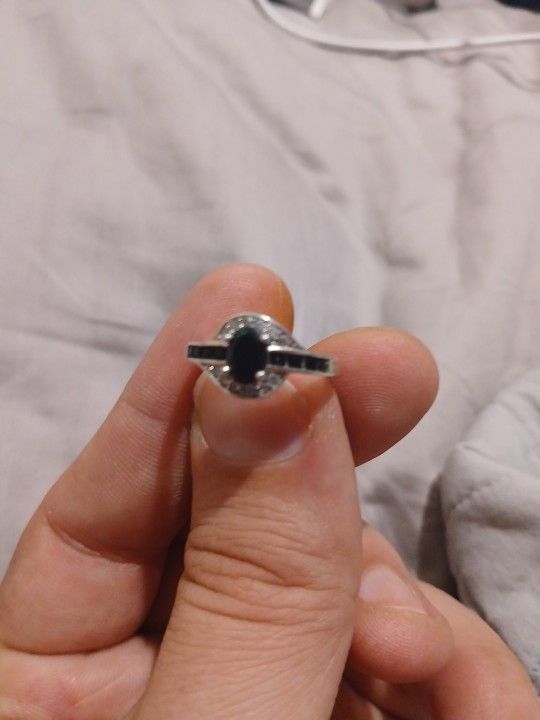 Black Onyx Diamond Ring Size 8