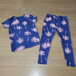 Carter’s Girls Clothing Set Palm Tree Print Size 3T