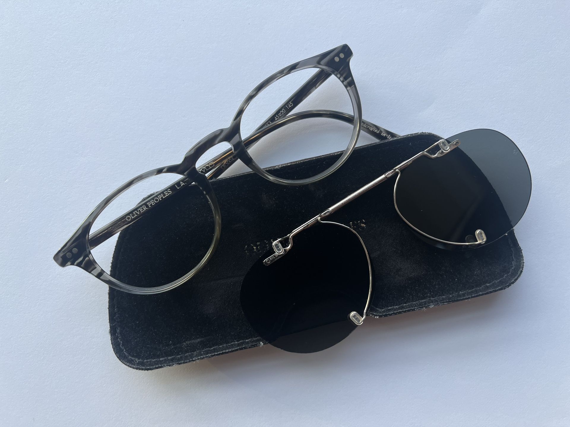Oliver Peoples OV5004 RILEY-R Frame (Storm) w/ Sunglasses Clip On