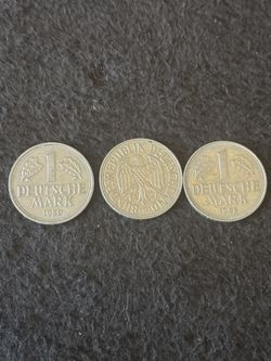 This is a 1950 West Germany (Federal Republic of Germany) 1 Deutsche Mark coin.