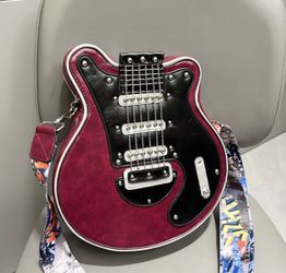 Guitar-Shaped Novelty Crossbody Bag