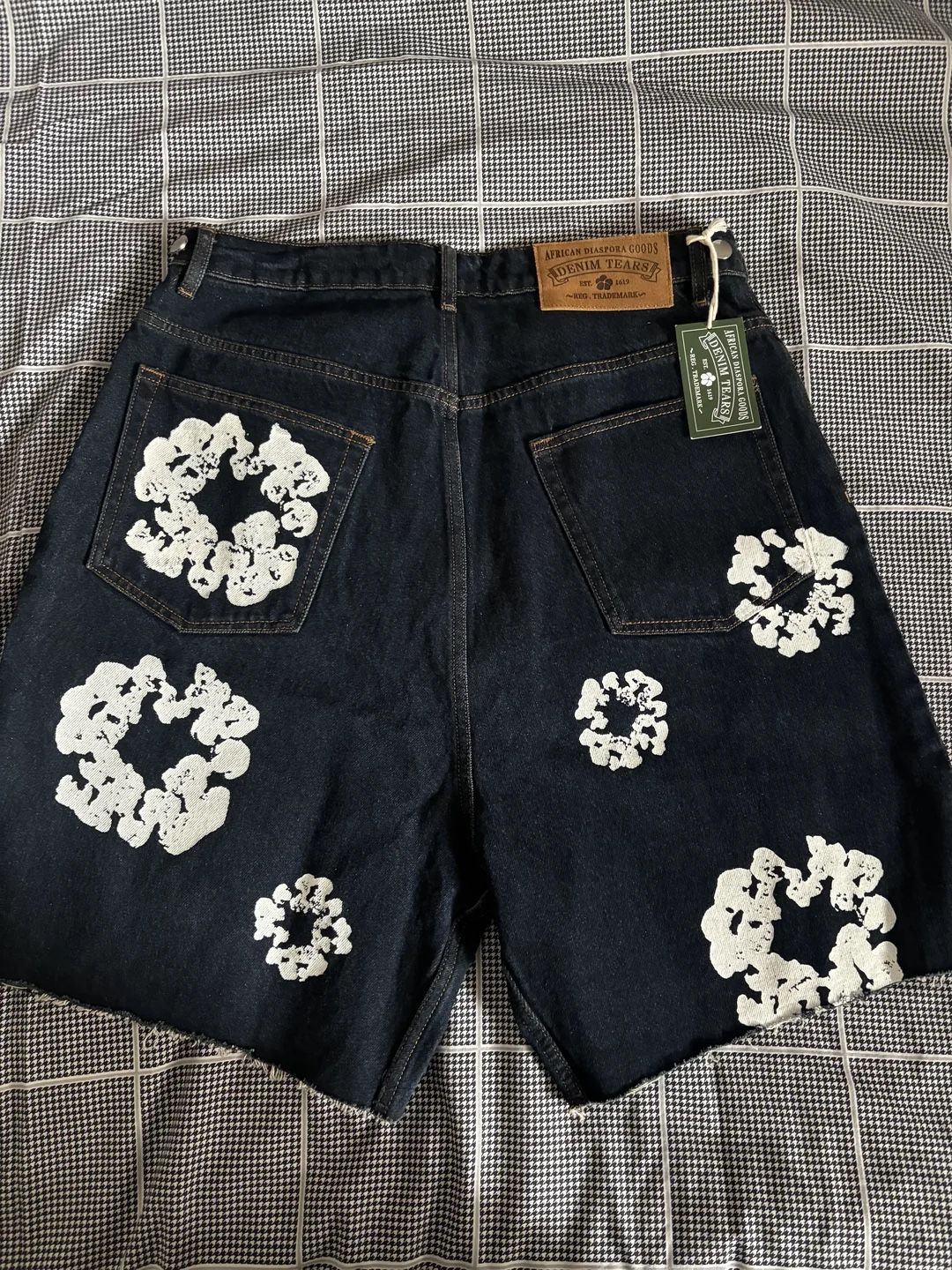 Black Denim Tear Shorts