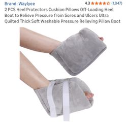 2 PCS Heel Protectors Cushion Pillows Off-Loading Heel Boot to Relieve Pressure