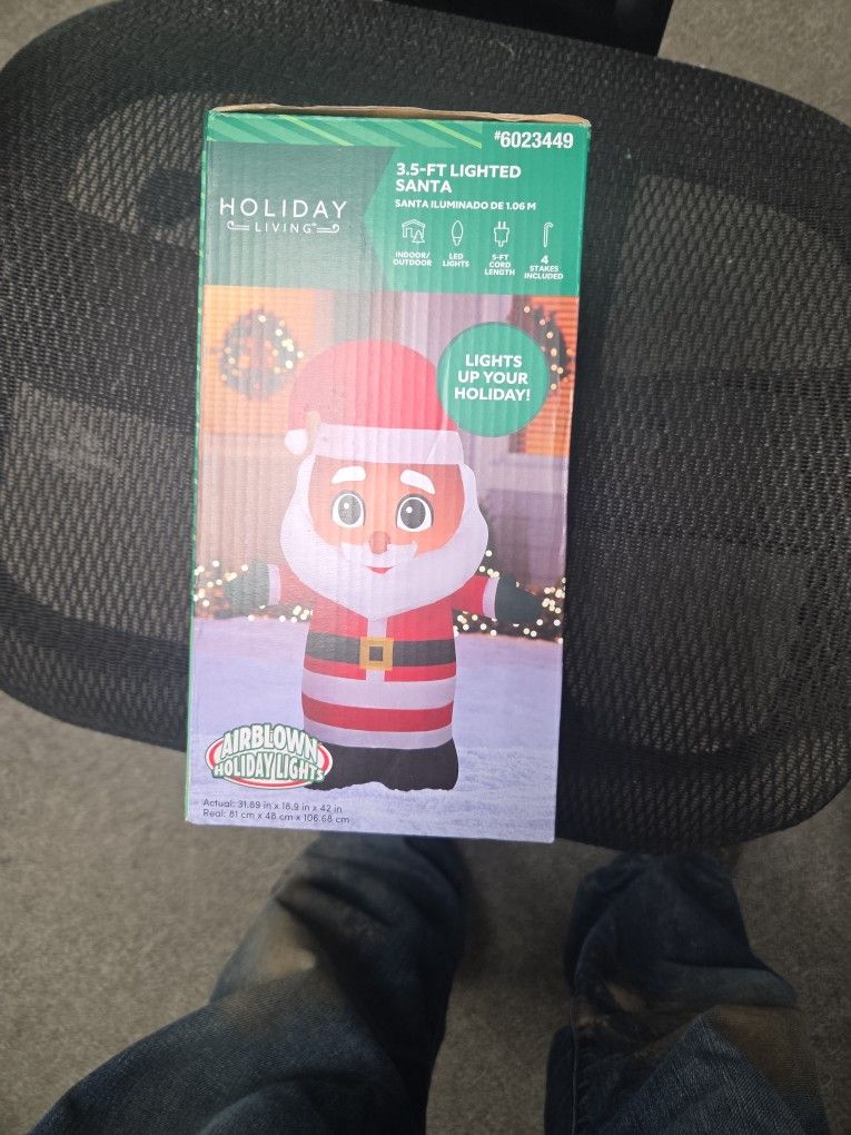 3.5 Ft Lighted Santa Yard Decor