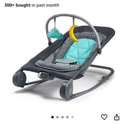 Summer Infant 2-in-1 Bouncer & Rocker Duo (Gray and Teal) Convenient and Portable Rocker and Bouncer