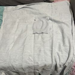 Knit Baby Blanket And Hat