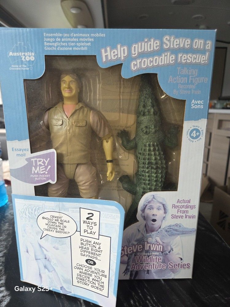 WORKING NEW 2006 Steve Irwin Crocodile Hunter Electronic Talking Figure Doll Toy vintage
