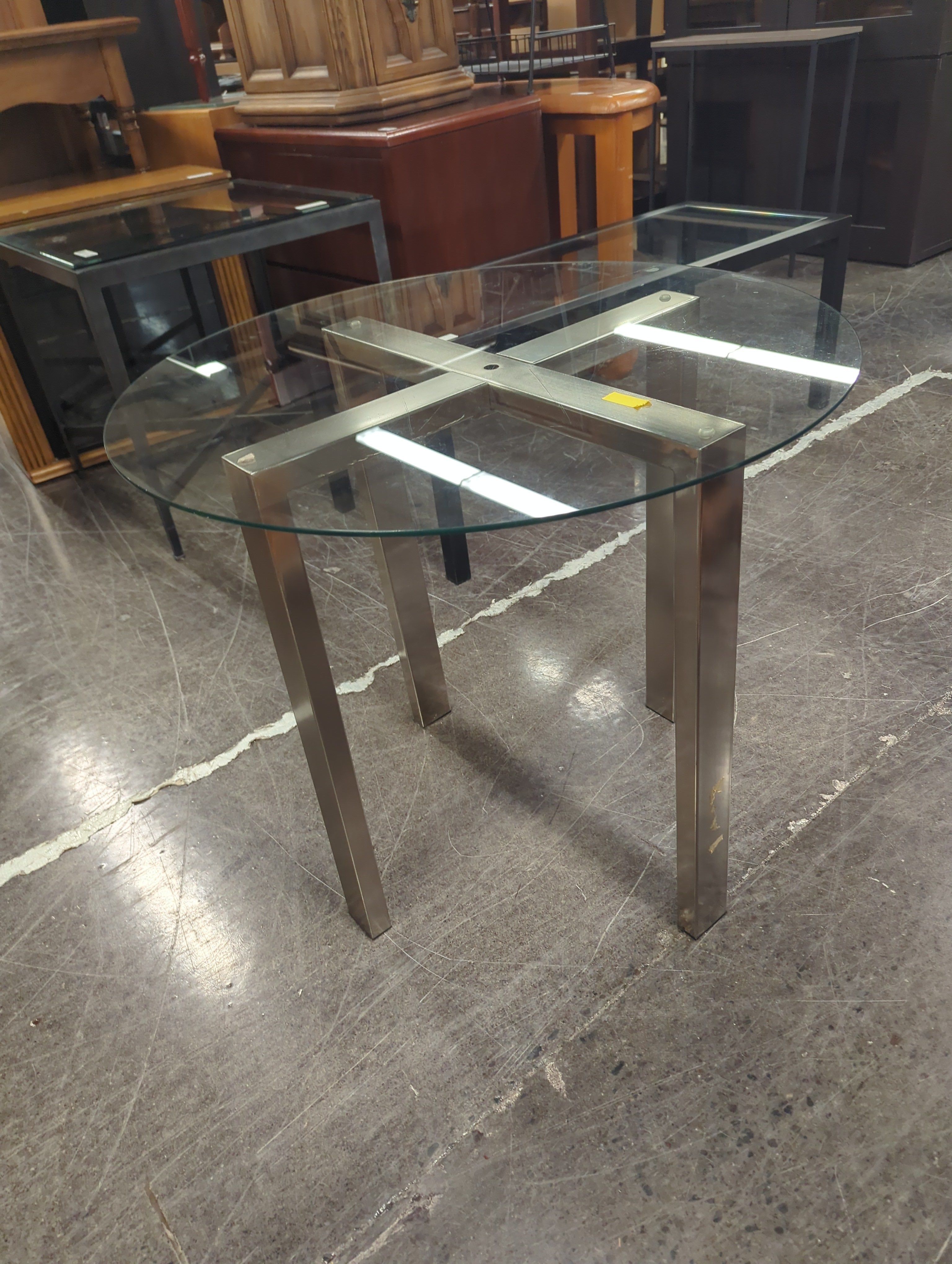 Modern Glass Top Accent Table with Chrome Legs