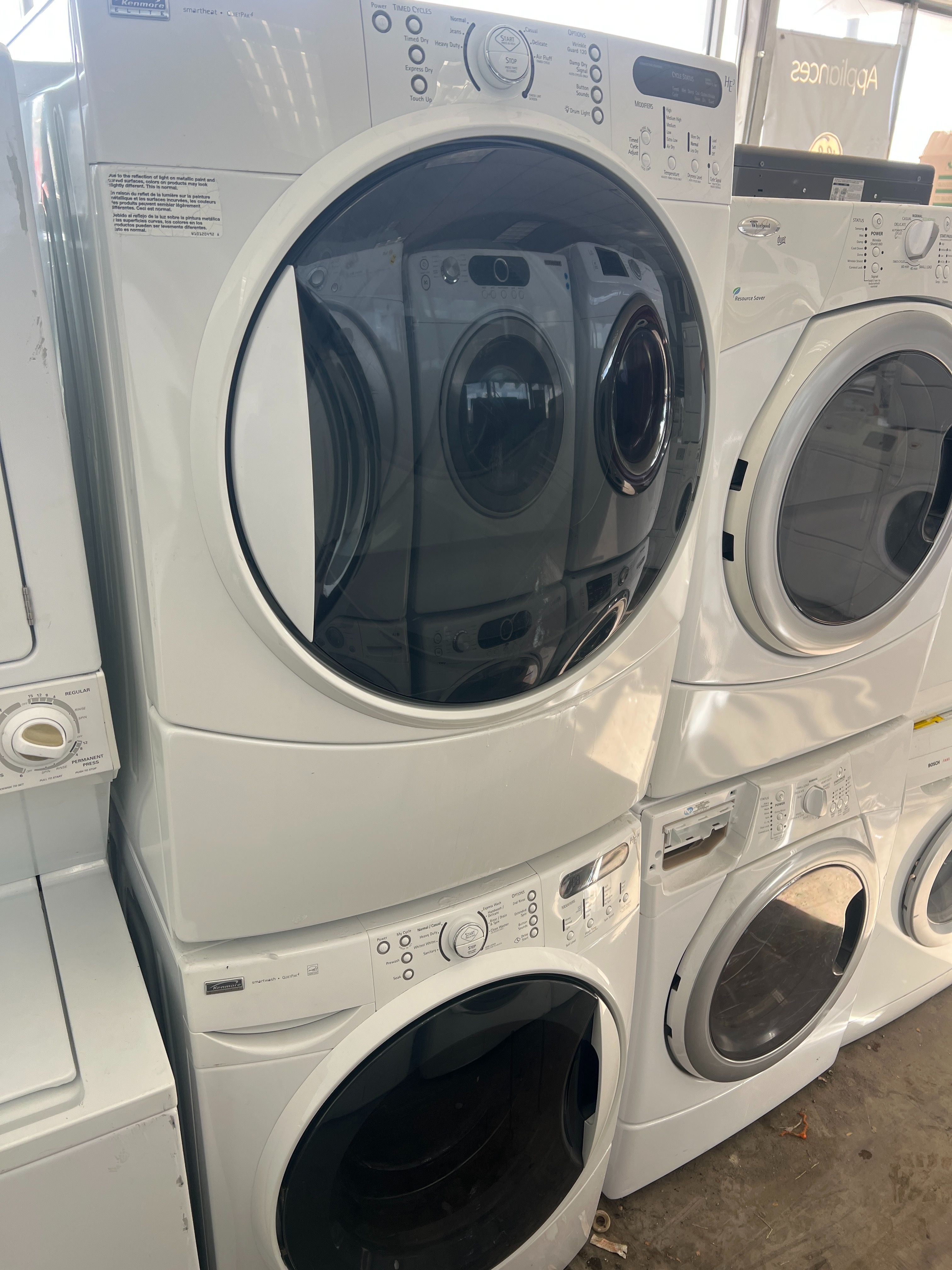 kenmore front loader washer and dryer set , stackable  -free delivery