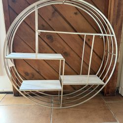Large Round Silver Metal Shelves