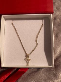 14k gold chain with initial pendant