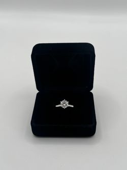 Ladies 14KT White Gold Round Solitaire Lab Diamond Engagement Ring
