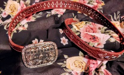 Montana Silversmiths Pendleton Whiskey Western Leather Belt Size 38