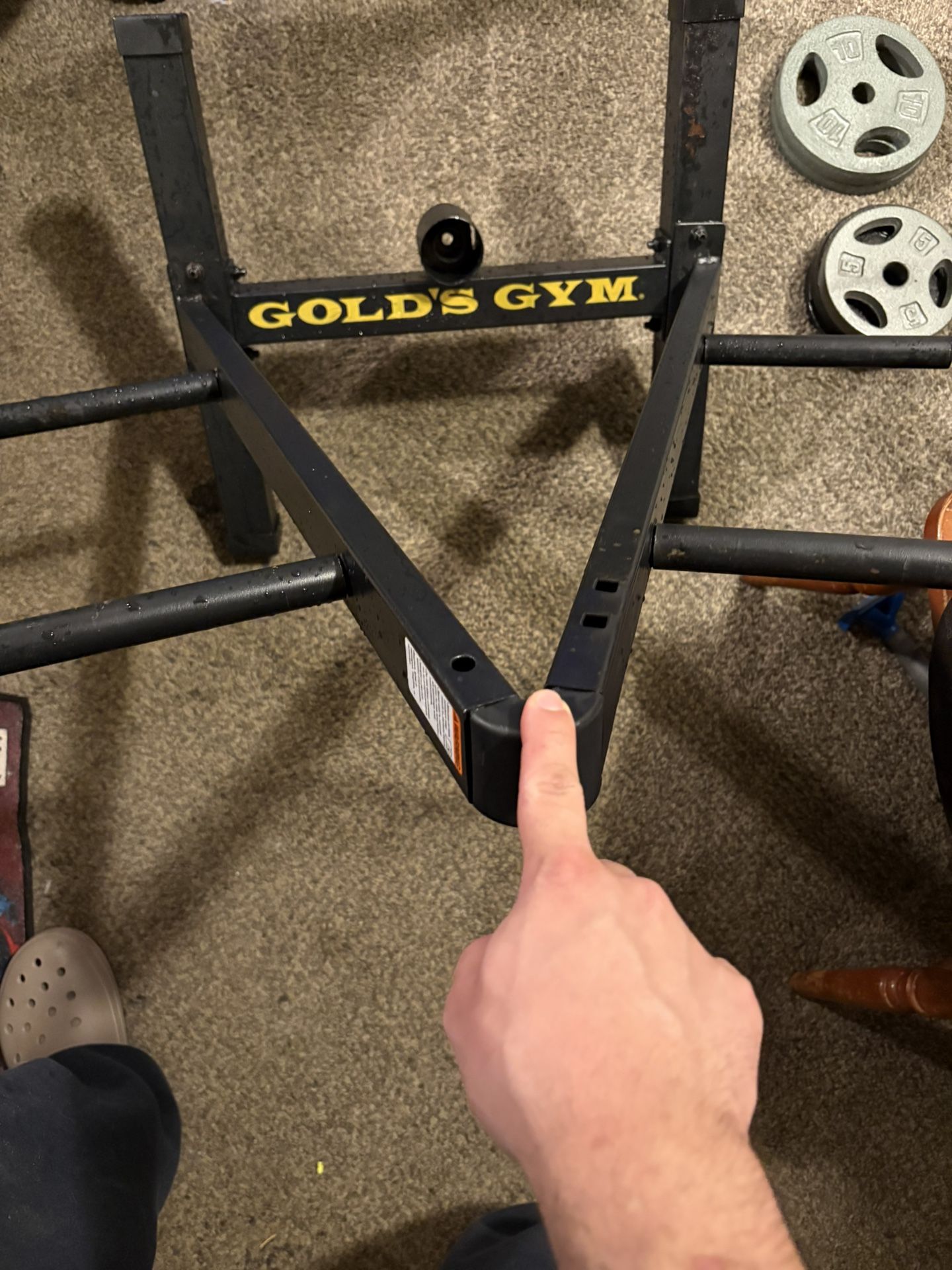 Golds Gym Plate Rack - Adjustable Dumbbells