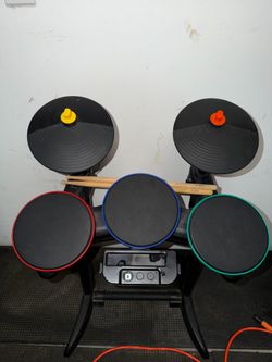 *Works* Wii Guitar Hero Drumset w/ Vic Firth Drumsticks