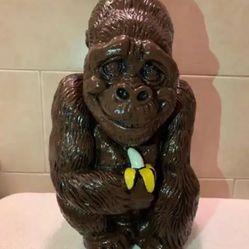 Gorilla Holding Banana Statue 