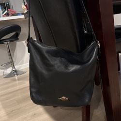 Large Coach Cross Body Leather Black Purse