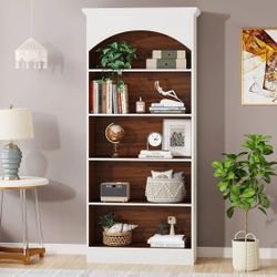 5-Shelf Bookcase, 70.9" Tall Bookshelf with Storage Shelves
