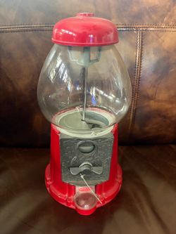 Vintage Red Gumball Machine with Glass Globe