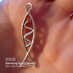 Vtg.sterling Silver Retro " FISH" PENDANT