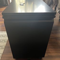 Black Metal File Cabinet with Wheels