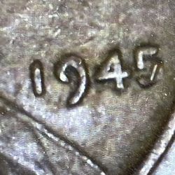 1945 Lincoln Wheat Cent Penny Coin Error
