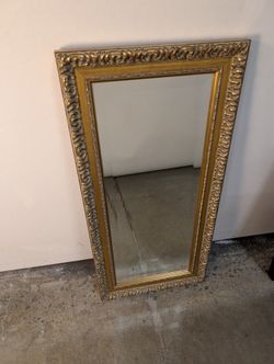 Ornate Gold-Toned Rectangular Wall Mirror
