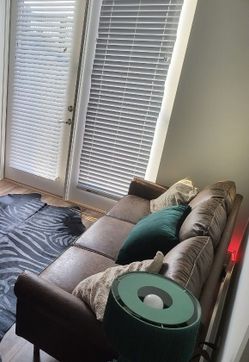 73" Faux Leather 3-Seat Sofa