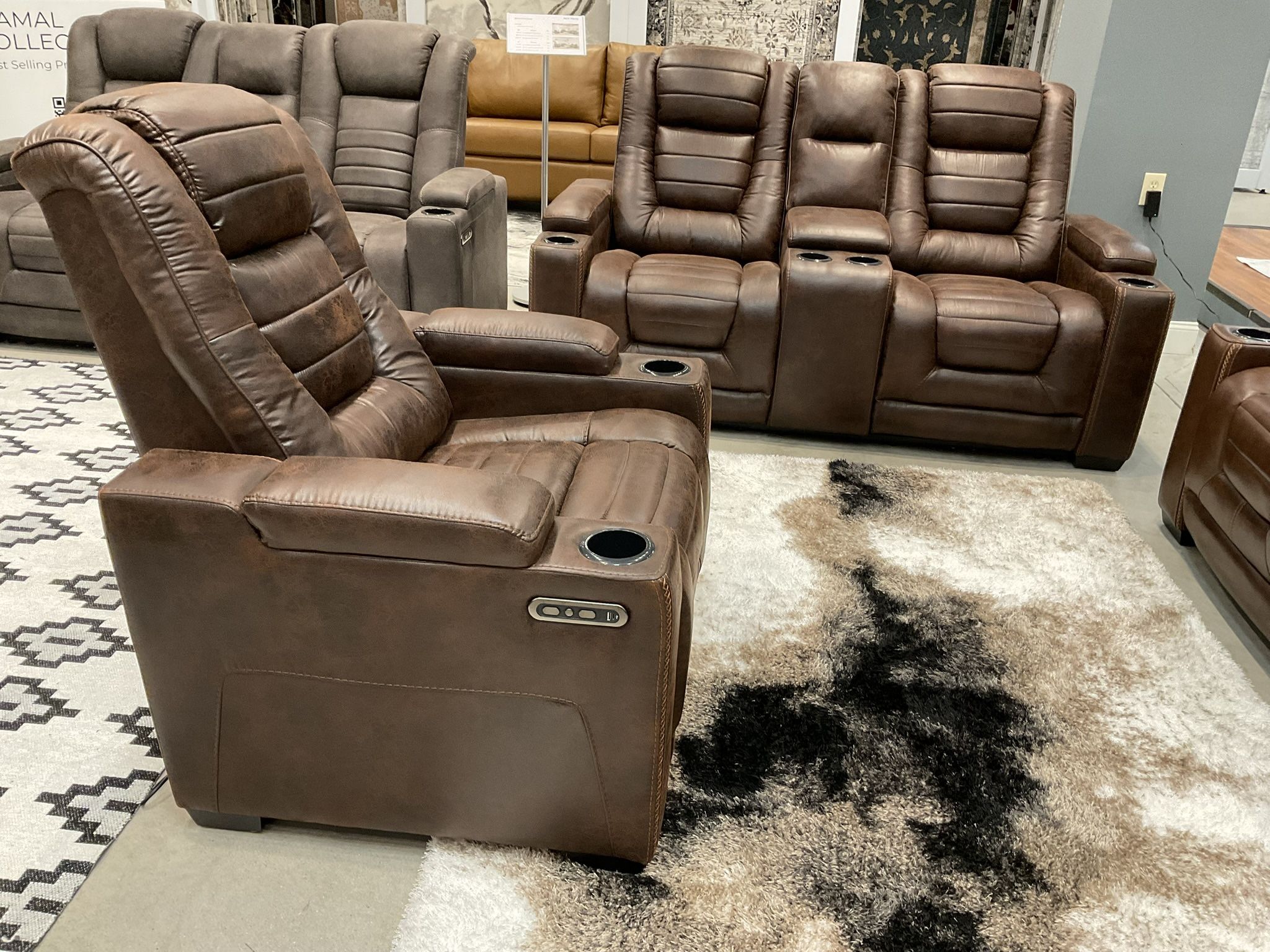 New Dual power recliner loveseat and chair