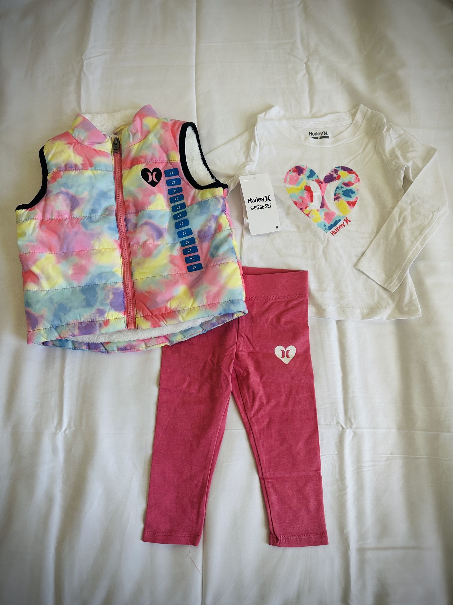 NEW Hurley Girls’ Puffer Vest Set