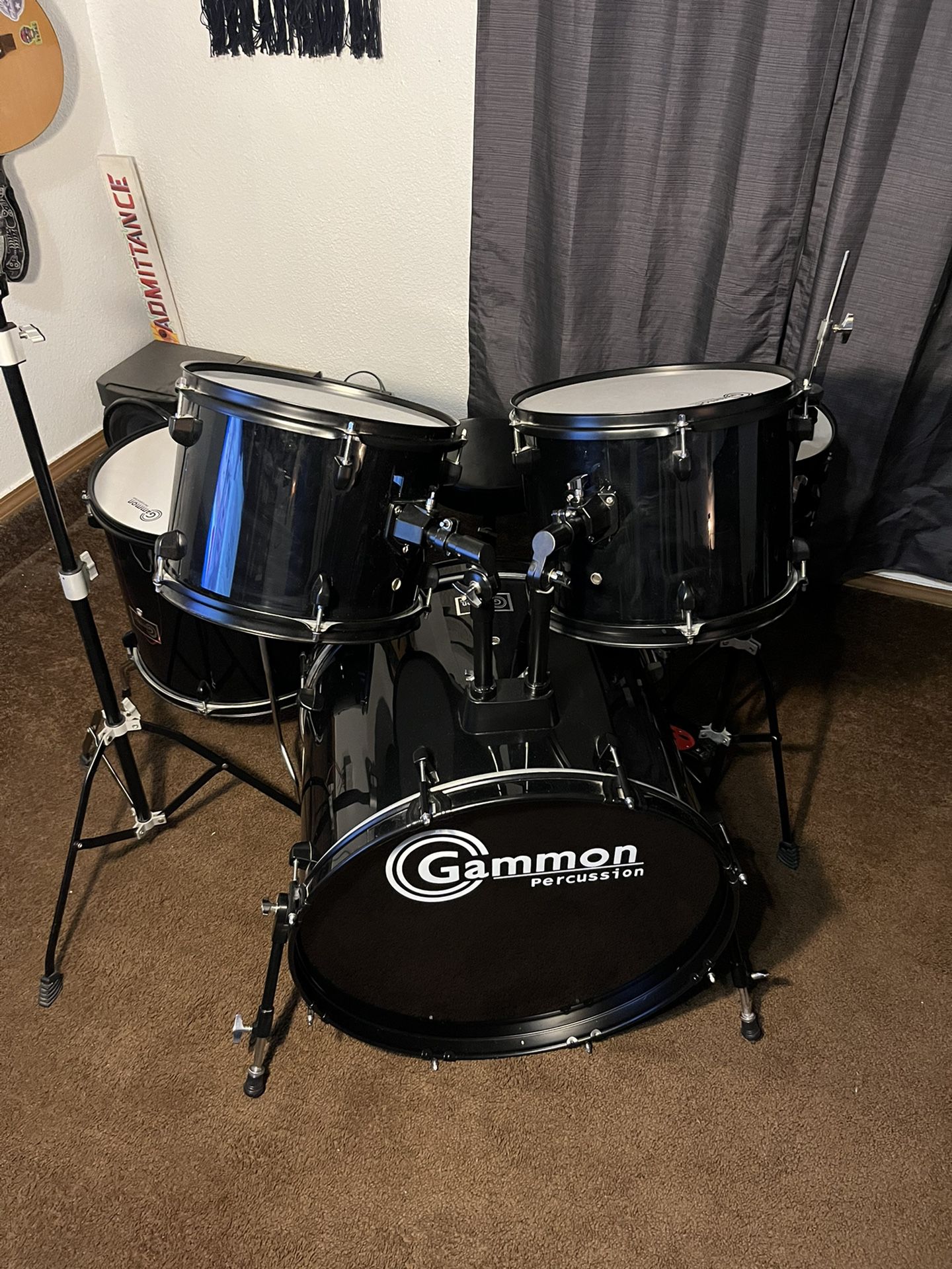 Gammon Full Drum set Black