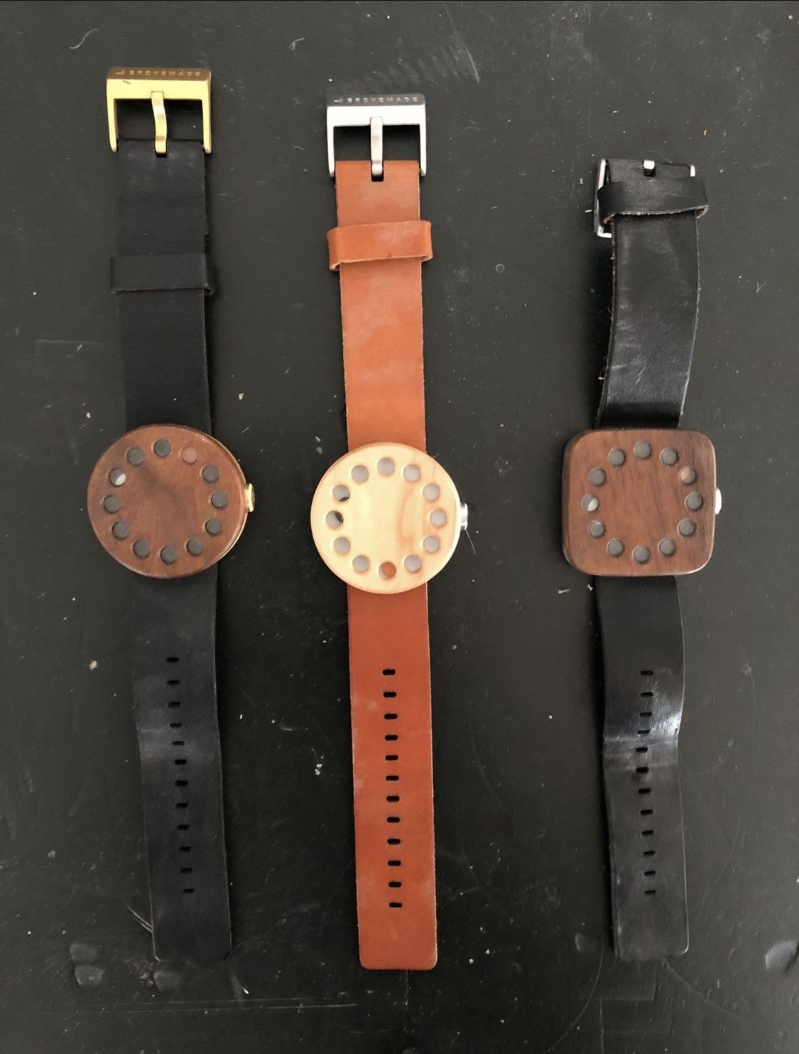 Three Grovemade Wood Watches