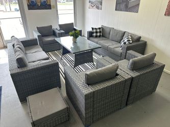 Large Gray Wicker Outdoor Patio Furniture Set, Financing available, $54 down