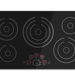 36-in 5 burners(Radiant) Black Electric Cooktop