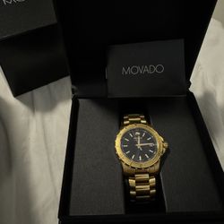 Movado Men's Series 800 Yellow Gold Black Dial Stainless (contact info removed)
