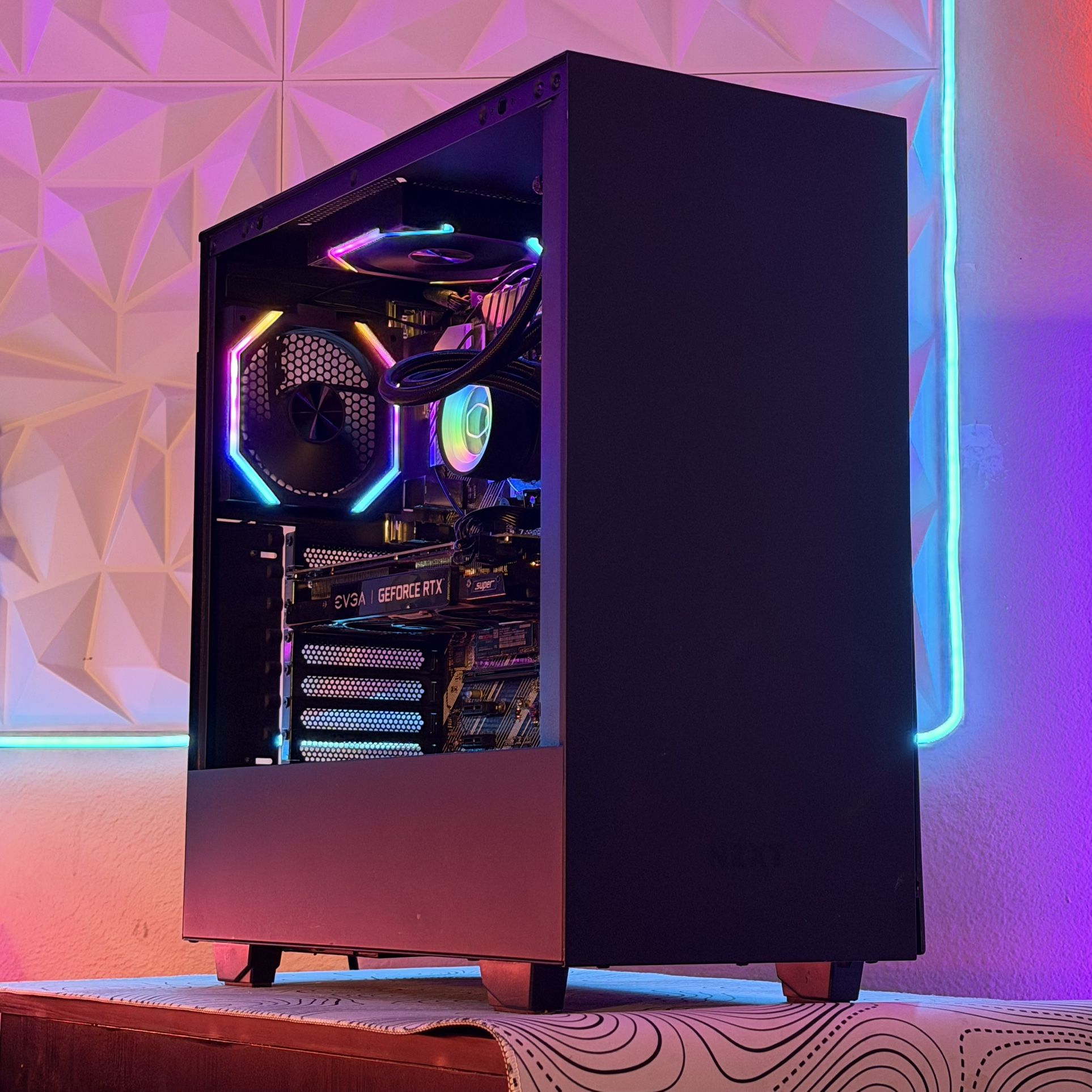 Custom NZXT Liquid Cooled RGB Gaming PC Desktop Computer RTX graphics Card Ryzen 5