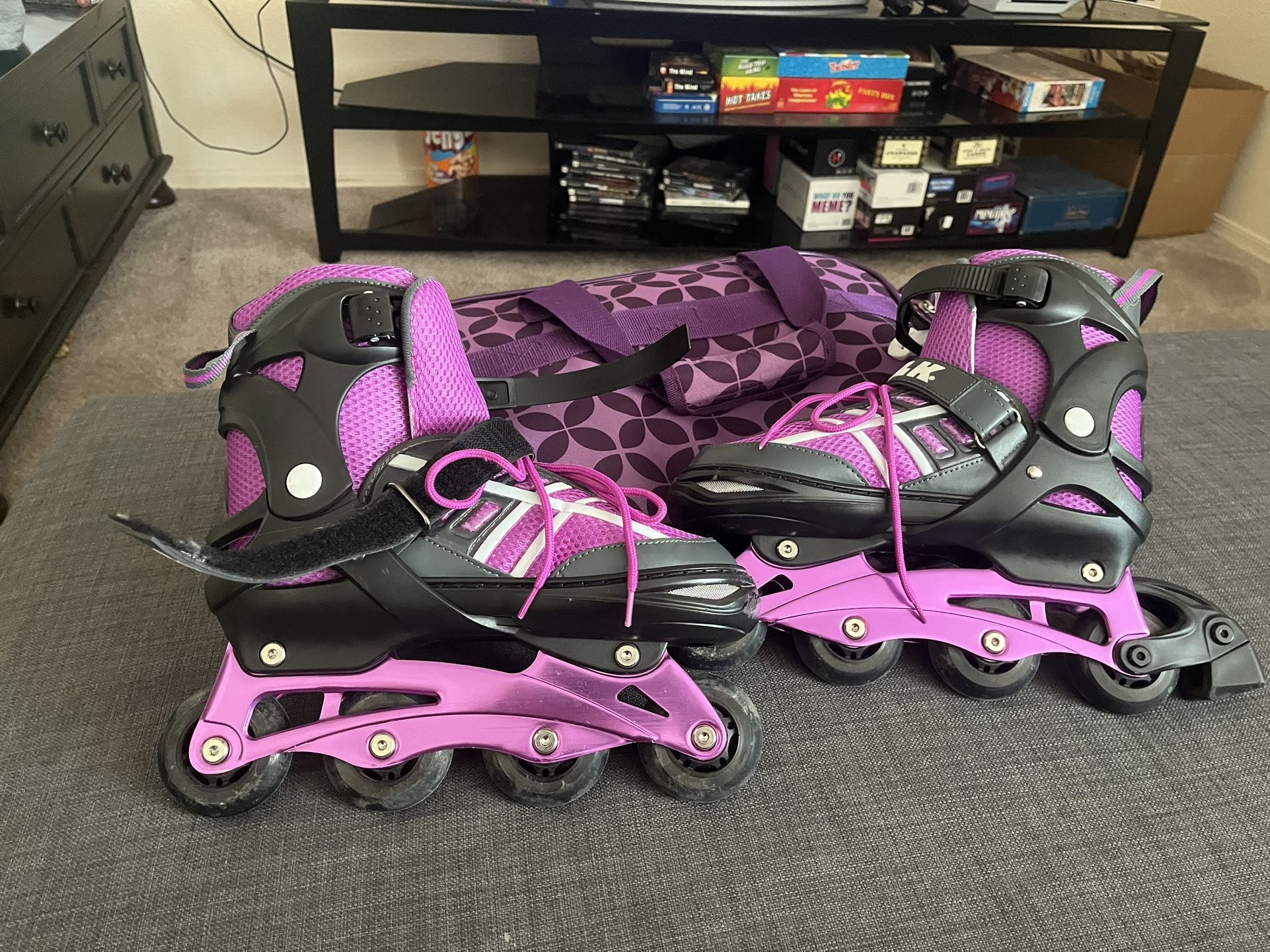 Airwalk Adjustable Roller Blades (Size 5–8) with Carry Bag – Excellent Condition