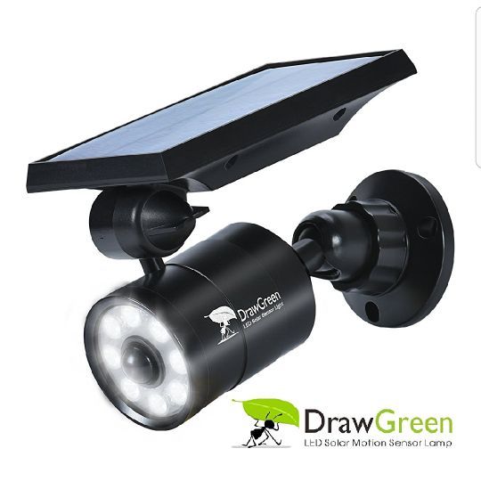 Draw Green LED Solar Motion Sensor Lamp