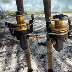  (2) Penn 750 SSm & 7500SS Reels & (2) Preowned Custom Made 7FT 25-50LB Rods From LMR Tackle Shop 🔥 