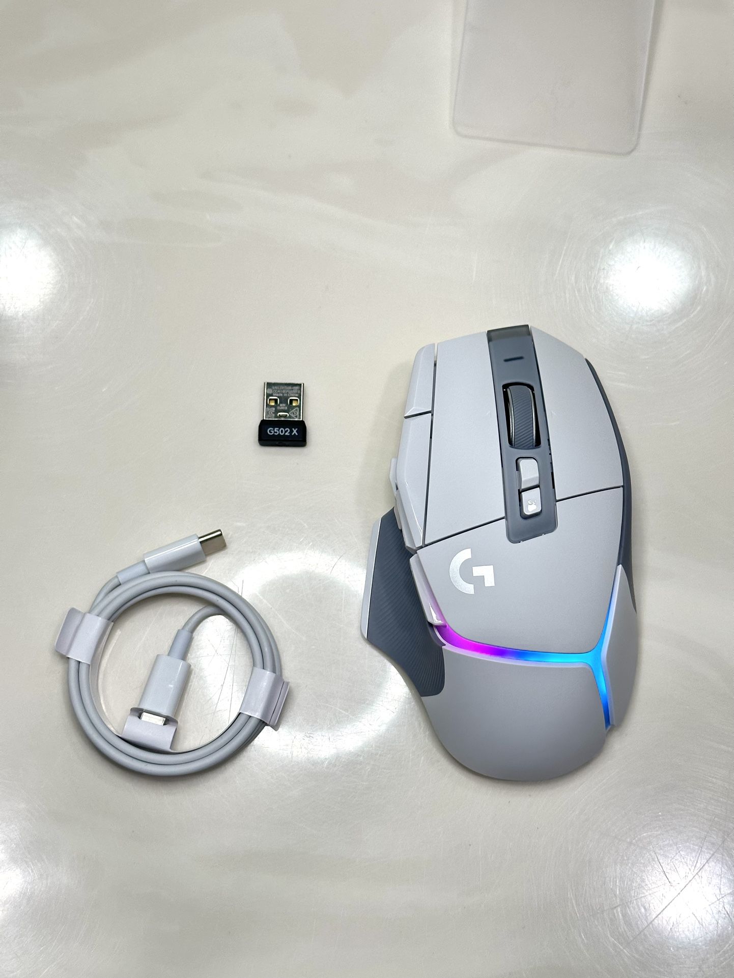 Logitech G502 X Plus With Wireless USB Dongle White ( like New Condition )