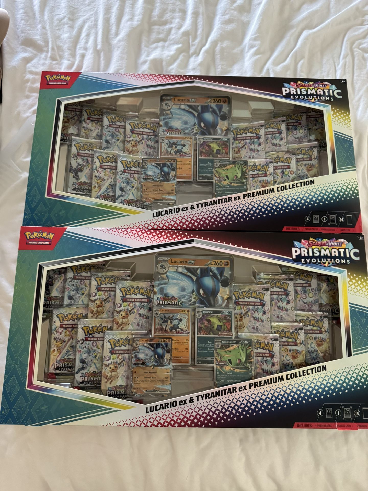 2x Prismatic Evolutions Lucario Tyranitar Premium Collection
